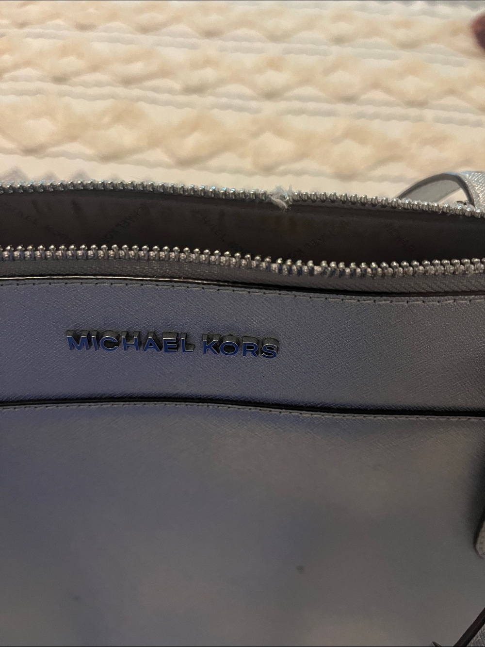Michael Kors Metallic Silver Saffiano Tote - Picture 7 of 7